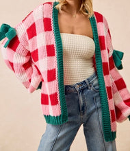 Load image into Gallery viewer, PREORDER Women&#39;s Holiday Gingham Cardigan
