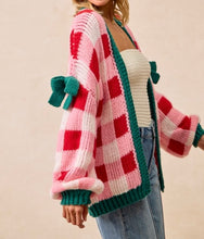 Load image into Gallery viewer, PREORDER Women&#39;s Holiday Gingham Cardigan
