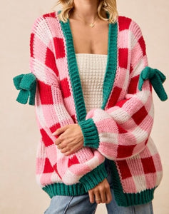 PREORDER Women's Holiday Gingham Cardigan