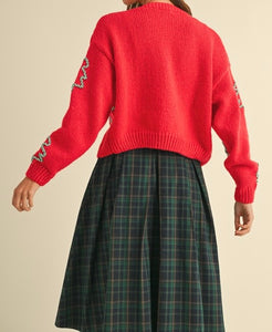 PREORDER Women's Tree Cardigan Red